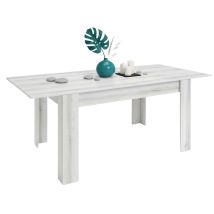 Mesa De Comedor Salón Extensible Bass Estilo Contemporáneo En Color Blanco Albo 140/200x90 Cm