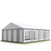5x8m Tendone Per Feste, Gazebo Pvc 500, Bianco-grigio - Bianco