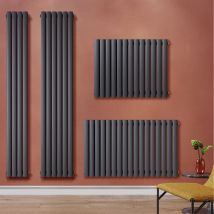 Design Röhrenheizkörper Anthrazit Heizkörper Paneelheizkörper Wandheizung 600x1006mm Doppellagig Horizontal - Sonni