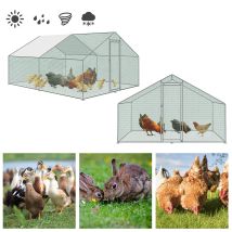 Wolketon Gallinero Recinto Exterior Pajarera Jaula Para Animales Con Cerradura Estructura De Acero Galvanizado Gallinero Perrera (3 X 3 X 2 M)