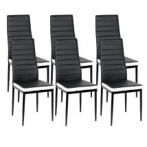 Conjunto De 6 Sillas De Comedor De Estilo Contemporáneo - Principal En Blanco Y Negro
