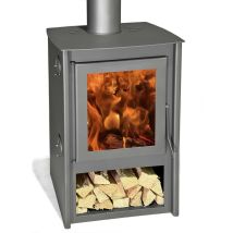 PANADERO Kaminofen Holzofen BAYONNE – 10,6 kW – 88 % – A+ – 41 cm – Grau