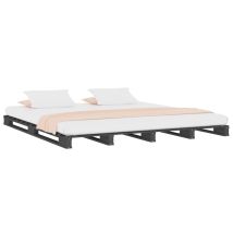 Letto A Pallet Grigio 120x190 Cm Small Double Legno Di Pino - Vidaxl