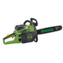 Greencat Benzin-Kettensäge 52cc – 1,9kW – 8500U/min – 50cm Schwertlänge – Automatische Schmierung – Leicht und kompakt
