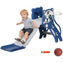 Aiyaplay - Kids Slide With Basketball Hoop, Basketball, For 18-36 Months Blue