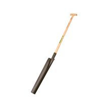 Drainagespaten 58 cm mit Tritt – anthrazit lackiertes Blatt – lackierter Eschen-T-Stiel – Holzgriff