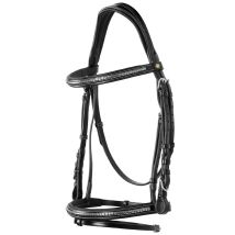 Full, Nero: Testiera Inglese In Cuoio Con Clincher Argentati Modello Clincher Np New Senza Redini