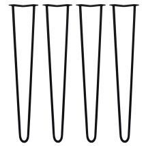 Legs - Set Di 4 Gambe Per Mobili Gamba Per Tavolo In Acciaio Gambe A Forcina Include Viti E Piedini Protezione Gratuiti (31-71cm) - 71cm - 2 Rebbi - 