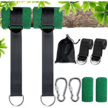 Hängematten- Und Schaukelbefestigungsset Für Bäume – 2 X 150 Cm Outdoor-sicherungsriemen Mit D-ring, Karabinerhaken, Tragfähigkeit Bis 500 Kg