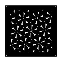Daisy - Panneau Ajouré En Pvc - Brise-soleil - Dimension : 48x48 Cm - Couleur : Noir