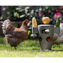 Chemin Des Poulaillers - Comedero Para Pequeñas Y Grandes Gallinas - Snack Tower Para Aves De Corral - Comedero Interactivo Y Entretenido Para 