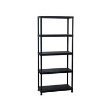 Étagère D'Intérieur À 5 Étagères Noire 80x40x180 Cm Capacité 50 Kg Par Étagère Avec Kit De Montage Mural Inclus Et Certification Tüv
