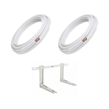 Kit Coppia Tubi Rame Climatizzatore 5 Metri Da 1/4 + 5 Metri Da 3/8 Diametro 0,8mm + Staffa Per Condizionatore 18000 Btu