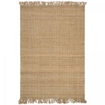Tapis Jute Fait Main 160x230 Beige Motif Uni Kirloune