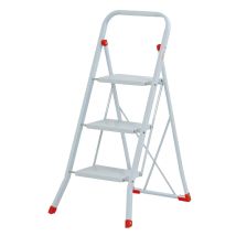 Gimi Trittleiter aus lackiertem Stahl – große Trittfläche 30x20 cm – Kapazität 150 kg – entspricht aktuellen Normen