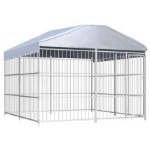 Jaula Exterior Para Perros Recinto Para Animales Parque Para Perros Al Aire Libre Con Techo 300 X 300 X 200 Cm 020000328