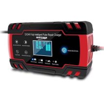 Chargeur De Batterie De Voiture , Chargeur De Batterie De Voiture 8a 12v/24v, Chargeur De Batterie De Voiture Entièrement Automatique Avec Écran Lcd