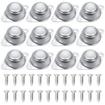 Ruedas Para Muebles, Paquete De 12, Ruedas De Transferencia De Bolas De Nailon Y Acero Inoxidable, Con 24 Tornillos, Para Carritos De Equipaje 