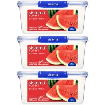 Sistema Klip It Plus Contenitori Per Alimenti 3,35 L Set Di Contenitori Ermetici Guarnizione Ermetica Pratiche Clip Di Chiusura Privi Di Bpa 3 Pezzi