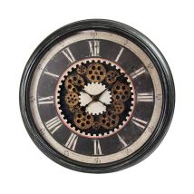 Gicos - Orologio Da Parete Con Ingranaggi In Movimento 59x6 Marrone Rustico