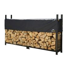 Shelterlogic - Stahl Kaminholzregal Inkl. Abdeckung Schwarz 36x240x119 Cm
