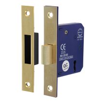 Timco - 3 Lever Electro Brass Mortice Deadlock 65mm Case 45mm Backset