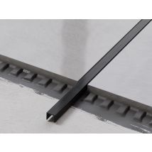 Acier Inoxydable U-profil De Liaison Au Sol Pour Carreaux 1cm X 244cm - Noir Satiné