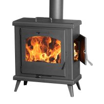 Stufa A Legna Juan Panadero C3 Titanium 11 Kw / Alta Efficienza 85% / Piastra Riscaldante Superiore / Tripla Combustione / 320 M³ / Classe Energetica 