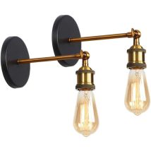 2pcs Industrial Wall Lighting Fitting, Vintage Retro Simple Wall Sconce E27 Fixtures For Bedside Living Room (bronze)