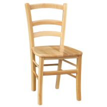 Silla De Comedor Venezia En Madera Maciza Natural Con Asiento Macizo