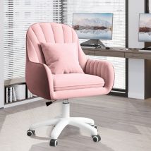 Hawthyhome Homeoffice Stuhl, Samtstuhl Mit Kopfkissen, 360° Drehbar Höhenverstellbar Bürostuhl Ergonomisch, Schminkstuhl Drehstuhl,für Arbeitszimmer 