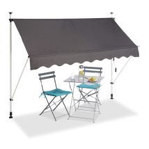 Bc-elec - Hhyva2512-ant Manuell Einziehbare Markise F r Terrasse & Patio 250x120cm Antrazitgrau