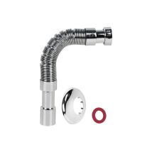 Cofan - Tubo Flexible Metalizado 1 1/2 Ø40-50 300-720 Mm , Tubo Flexible Extensible Cromo Para Lavabo-bidé (opción 1 1/4 Ø32-40 Mm) O Fregadero (