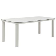 Table De Jardin Structure En Aluminium 8 Personnes L213x90cm Beige