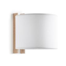 Exo - Wandleuchte Compact E27-ø45 40w Baumwolle Weiß Buchenholz