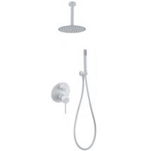 Colonna Doccia Incassata Con Monocomando Modello Milos Stick Doccia A Pioggia Di Dimensioni Standard Colore Bianco Finitura Opaca [ Imex ]
