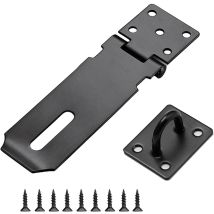 Edelstahl-schlaufenschloss Mit Schraubverschluss Für Schränke, Türen, Kommoden Und Schubladen (schwarz, 5 Zoll)