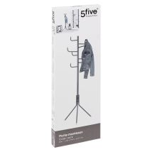 Perchero de metal gris con 8 ganchos – Diseño funcional y elegante – 58cm x 58cm x 178cm – Acero – 2.2kg
