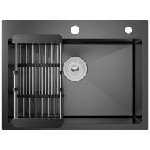 Cecipa Max Edelstahl Küchenspüle 60 X 45 Cm Einbauspüle, Aufsatzspüle Für Ab 60 Cm Unterschrank, Edelstahlspüle, Inkl. Abtropfkorb, Siphon Ab- Und 