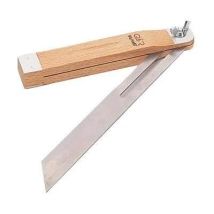 Wilmart Squadra Falsa In Acciaio Inox Robusta Da 300 Mm Con Legno