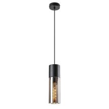 Rabalux 72051 Hängeleuchte Ronno Metall Schwarz Glas Getönt E27 1 X Max.25w B:29.5cm H:120cm Ø9cm Dimmbar