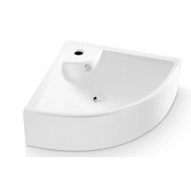 Lavabo esquinero Oporto – Instalación sobre la pared – Revosadero integrado – BATHCO
