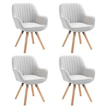 Meubles Cosy 4er-set Skandinavische Drehstühle Für Das Esszimmer Aus Beigem Stoff