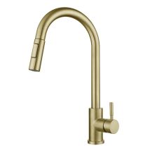 Rubinetto Da Cucina Con Sensore Tattile, Estensibile Con 2 Modalità Di Getto, In Acciaio Inox 304, Miscelatore Monocomando Girevole A 360° (oro)