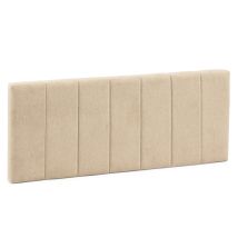 Testiera Rivestita In Tela Creta 140x60 Cm Color Beige, Imbottita Con Spuma, Rifinita Con Effetto Capitonné, 8 Cm Di Spessore, Kit Montaggio Incluso