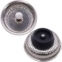 Ymyny - Crediri - Paquete De 2 Filtros De Acero Inoxidable Para Fregadero De Cocina (85 Mm De Diámetro)