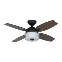 Hunter Fans Deckenventilator Central Park – 107 cm – Gealterter Stahl – Wendeflügel Nussbaum dunkel/grau – 2 x E27 max. 20 W – 46 dB