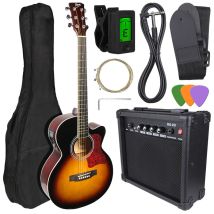 Ensemble Guitare Électro-acoustique V-tone Eag Set Sb + Amplificateur De Guitare Sunburst