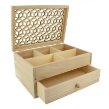 Portagioie Artemio Ajouré Legno 20x14x10 Cm Scomparti