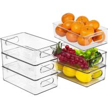 Transparent Fridge Storage, Set Of 6 Fridge Organizer, Stackable Fridge Storage Box, Plastic Fridge Storage Bin, Fridge Organizer, For Fridge, Kitchen